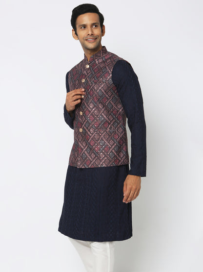 Regular Fit Jacquard Ethnic Jacket