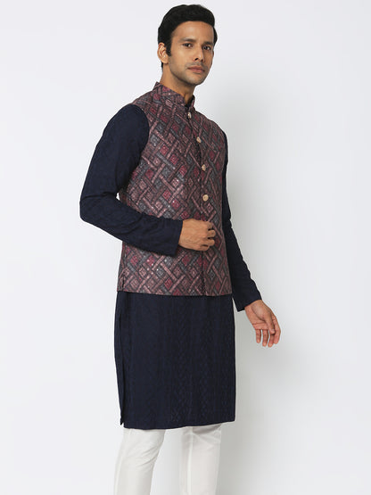 Regular Fit Jacquard Ethnic Jacket