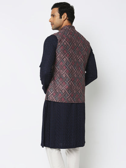 Regular Fit Jacquard Ethnic Jacket