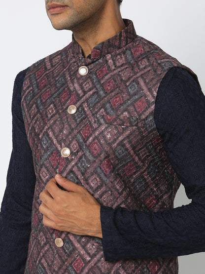 Regular Fit Jacquard Ethnic Jacket