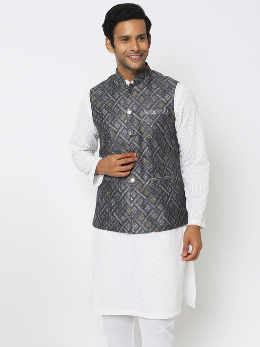 Regular Fit Jacquard Ethnic Jacket