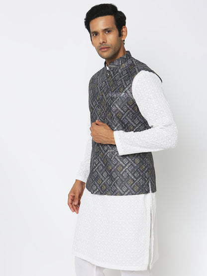 Regular Fit Jacquard Ethnic Jacket