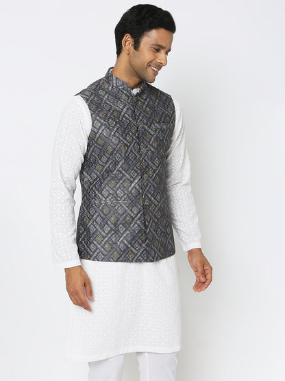 Regular Fit Jacquard Ethnic Jacket