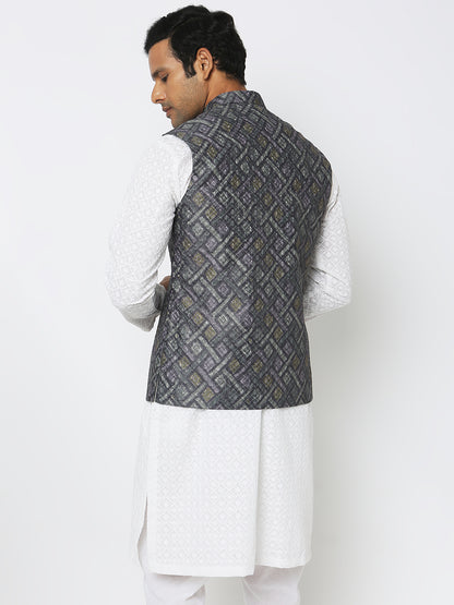 Regular Fit Jacquard Ethnic Jacket