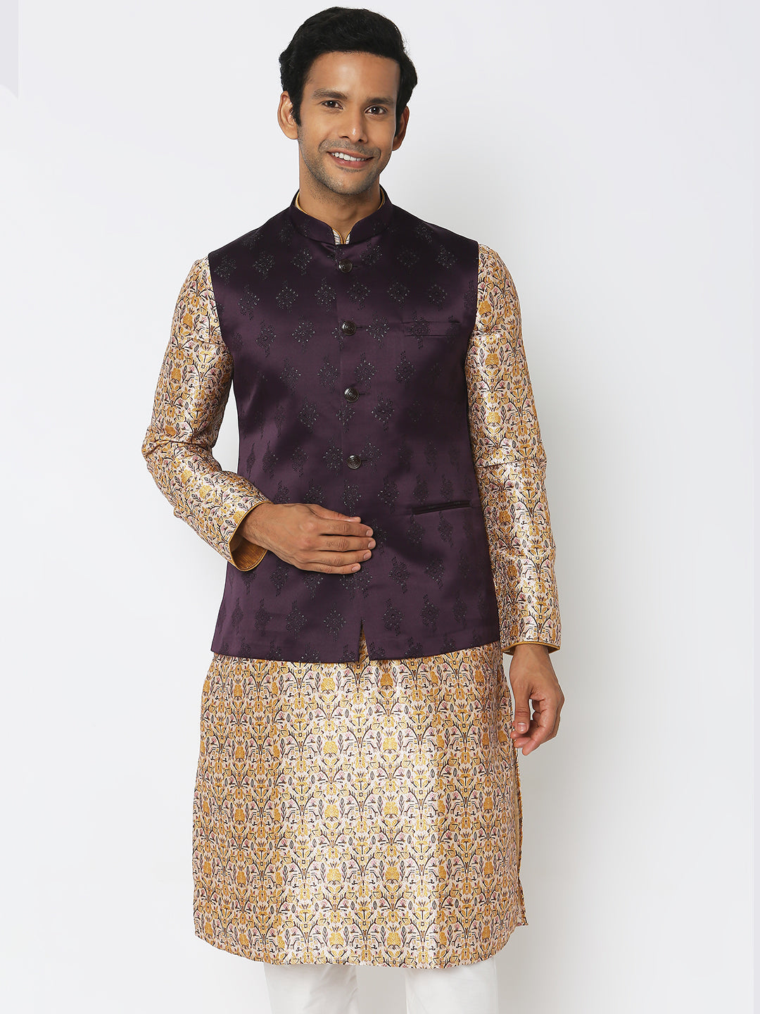 Regular Fit Jacquard Ethnic Jacket