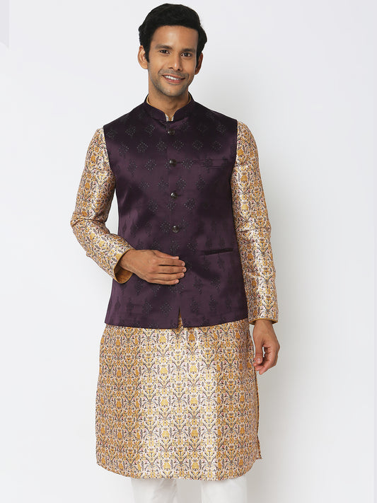 Regular Fit Jacquard Ethnic Jacket