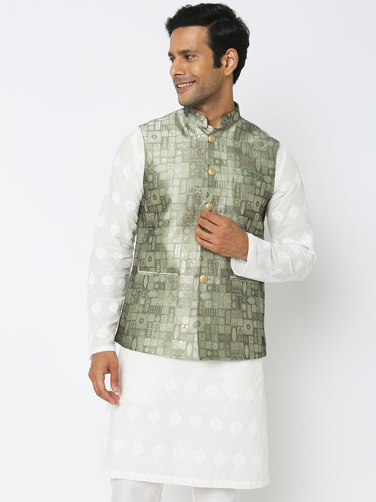 Regular Fit Jacquard Ethnic Jacket