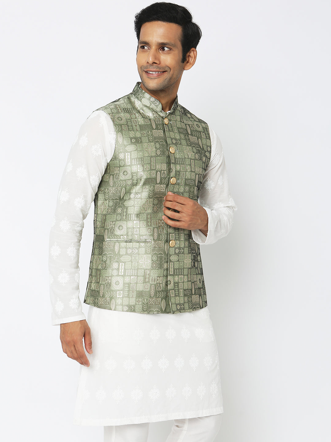 Regular Fit Jacquard Ethnic Jacket