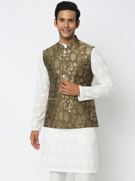 Regular Fit Jacquard Ethnic Jacket