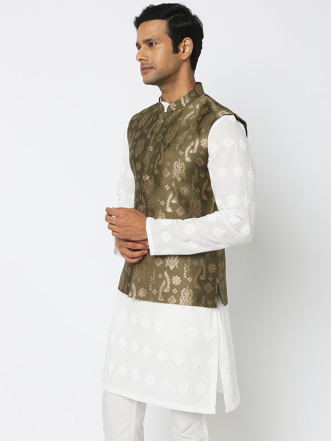 Regular Fit Jacquard Ethnic Jacket