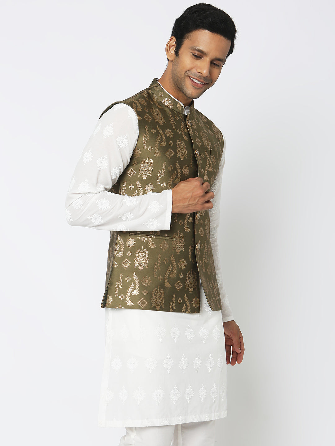 Regular Fit Jacquard Ethnic Jacket
