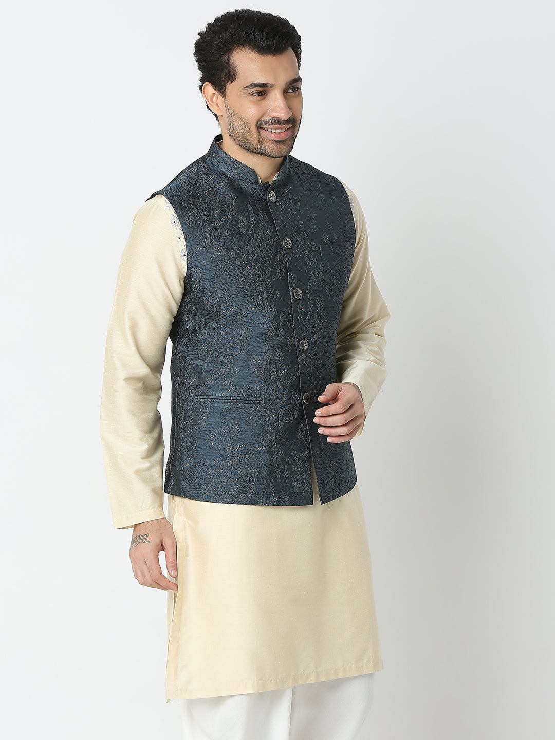 Regular Fit Jacquard Ethnic Jacket
