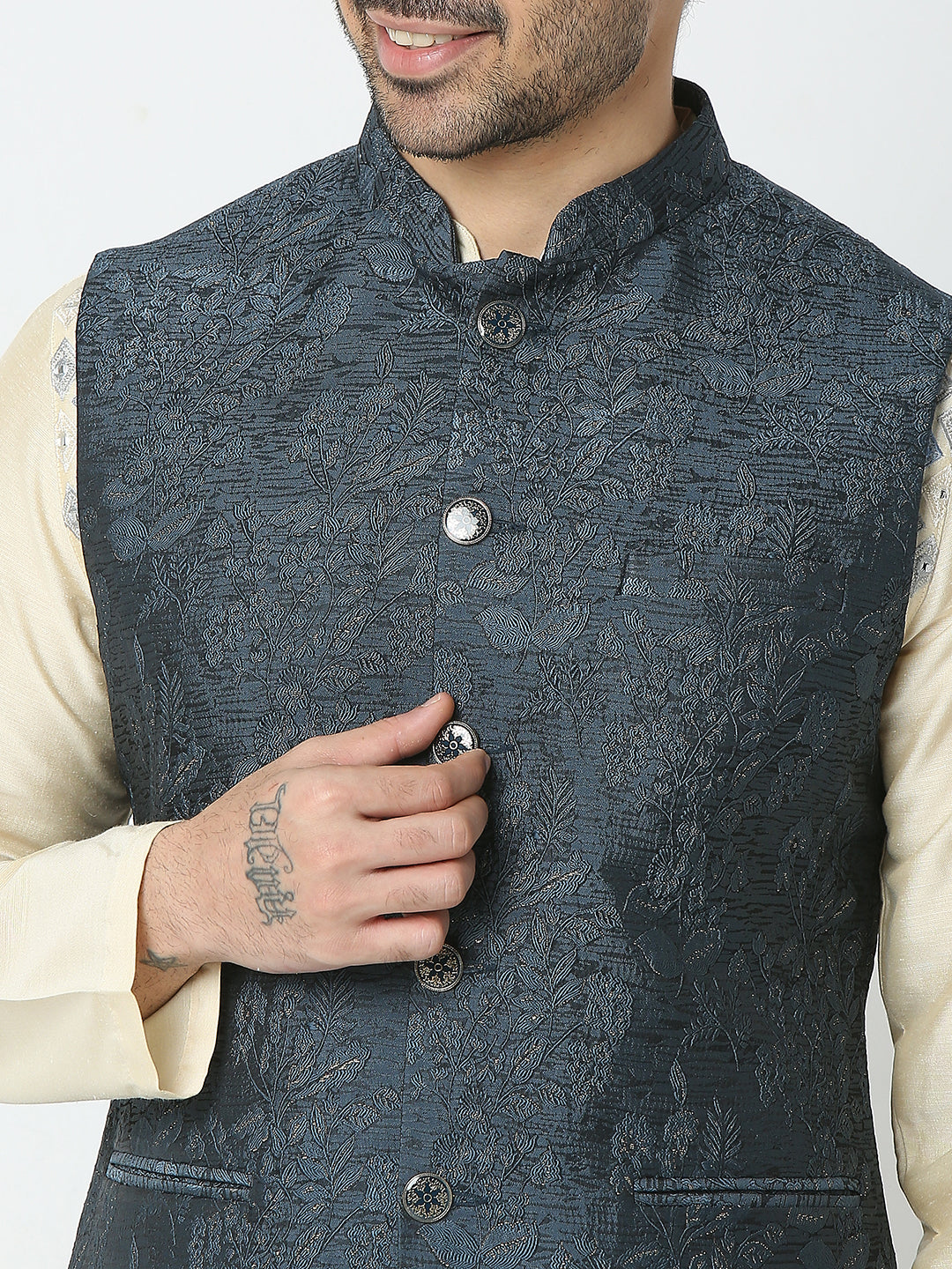 Regular Fit Jacquard Ethnic Jacket