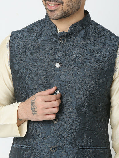Regular Fit Jacquard Ethnic Jacket