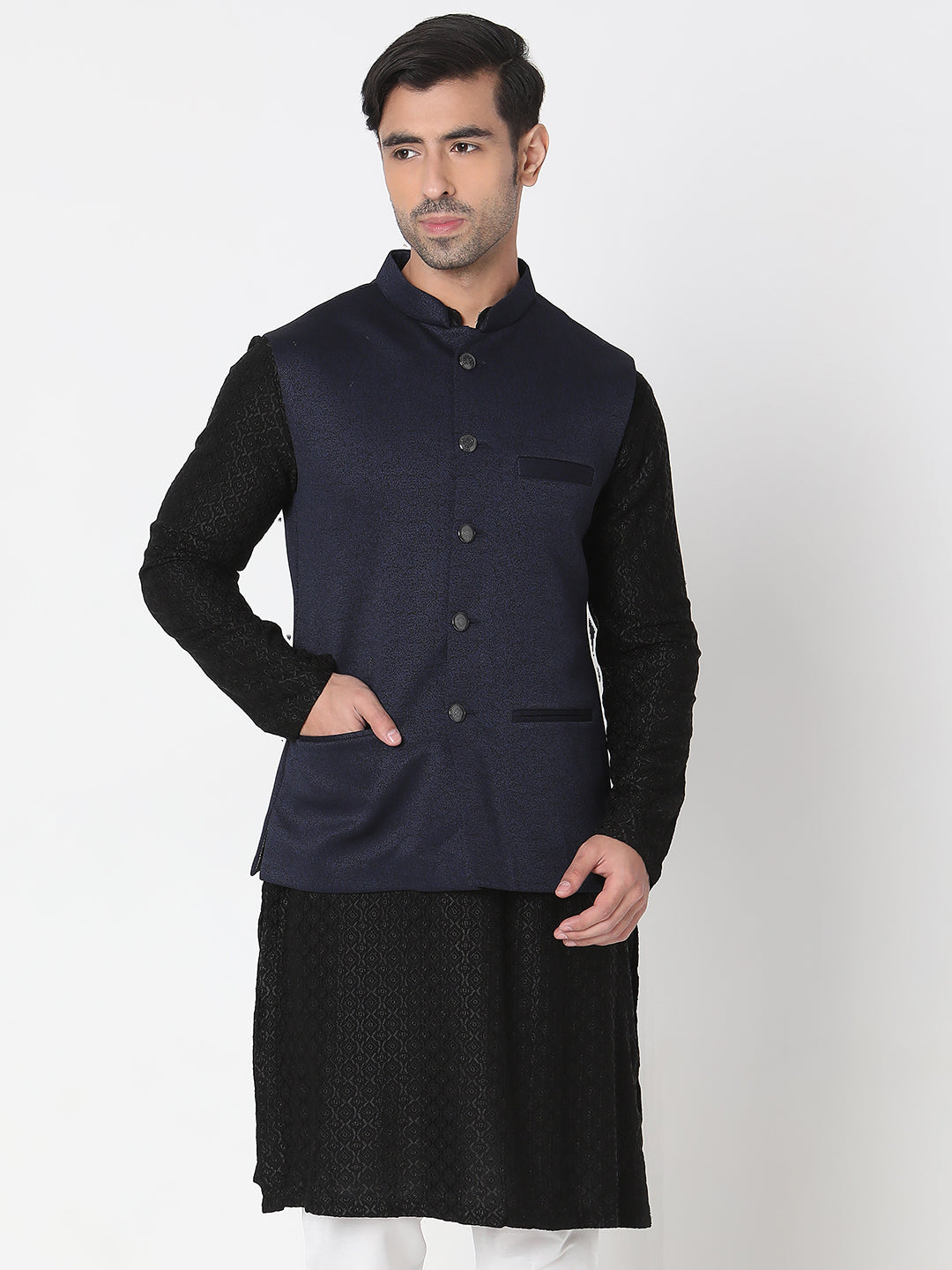Regular Fit Solid Ethnic Jackets