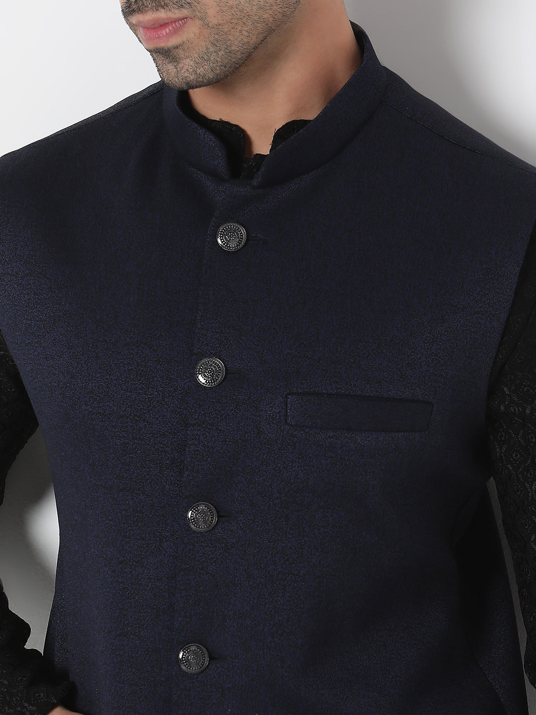 Regular Fit Solid Ethnic Jackets