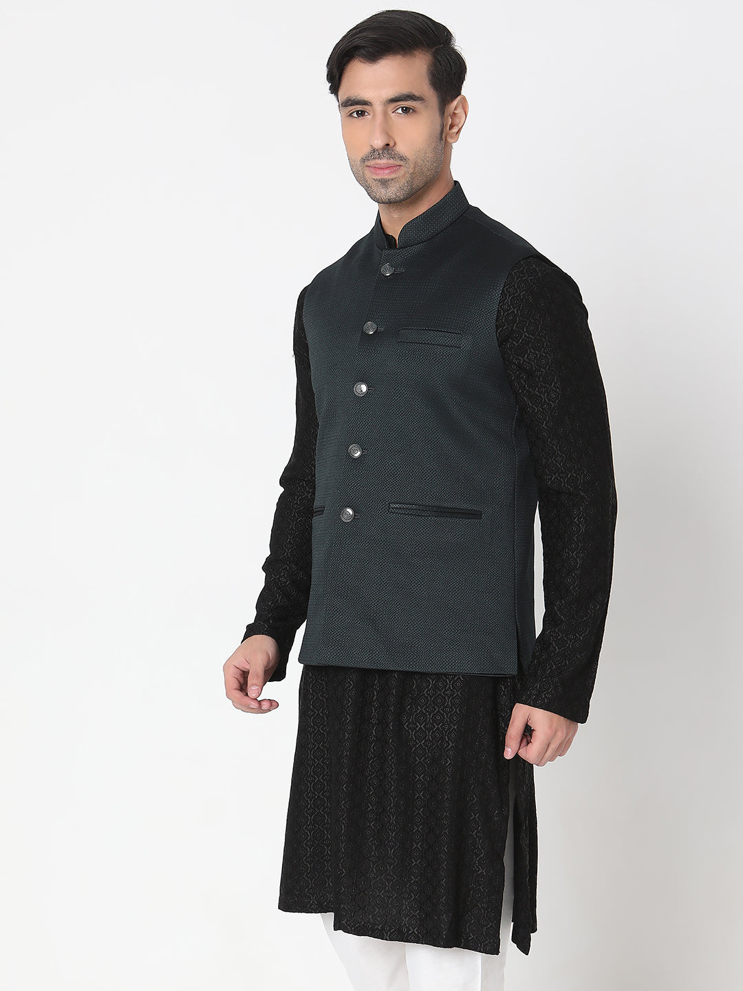 Regular Fit Solid Ethnic Jackets