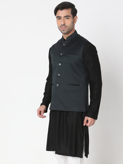 Regular Fit Solid Ethnic Jackets