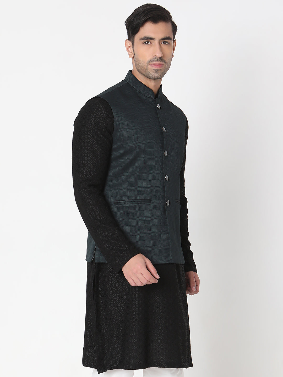 Regular Fit Solid Ethnic Jackets