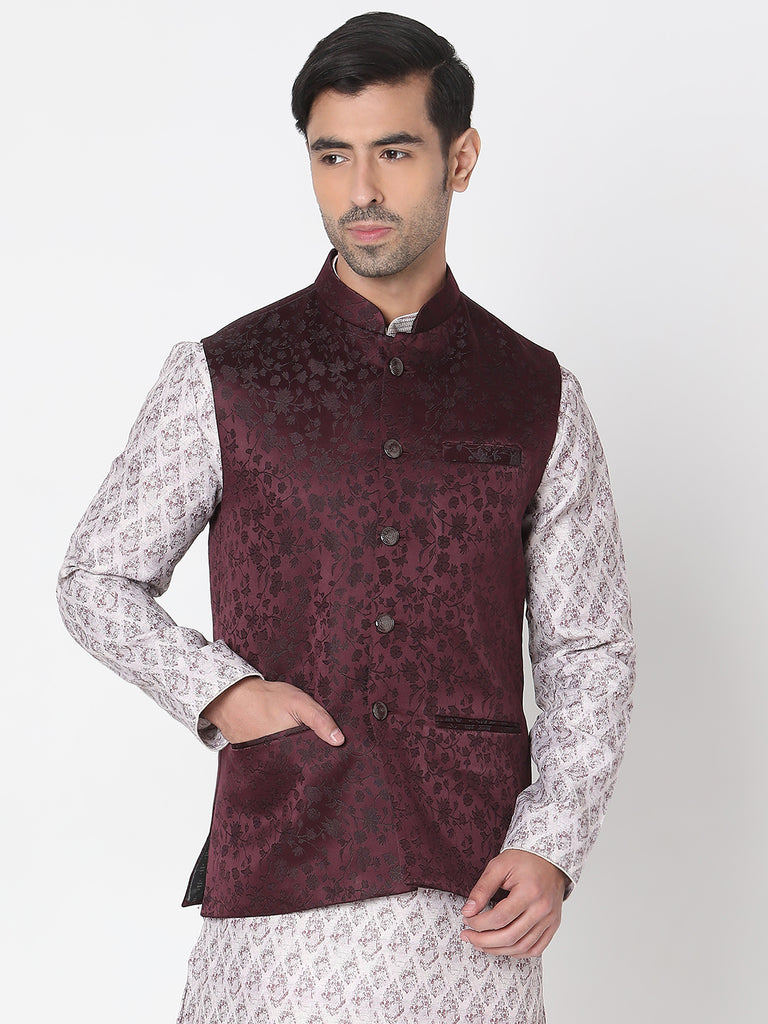 Regular Fit Solid Ethnic Jackets