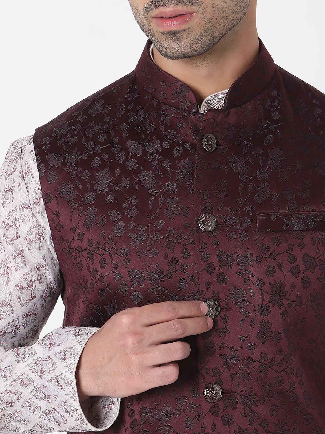 Regular Fit Solid Ethnic Jackets