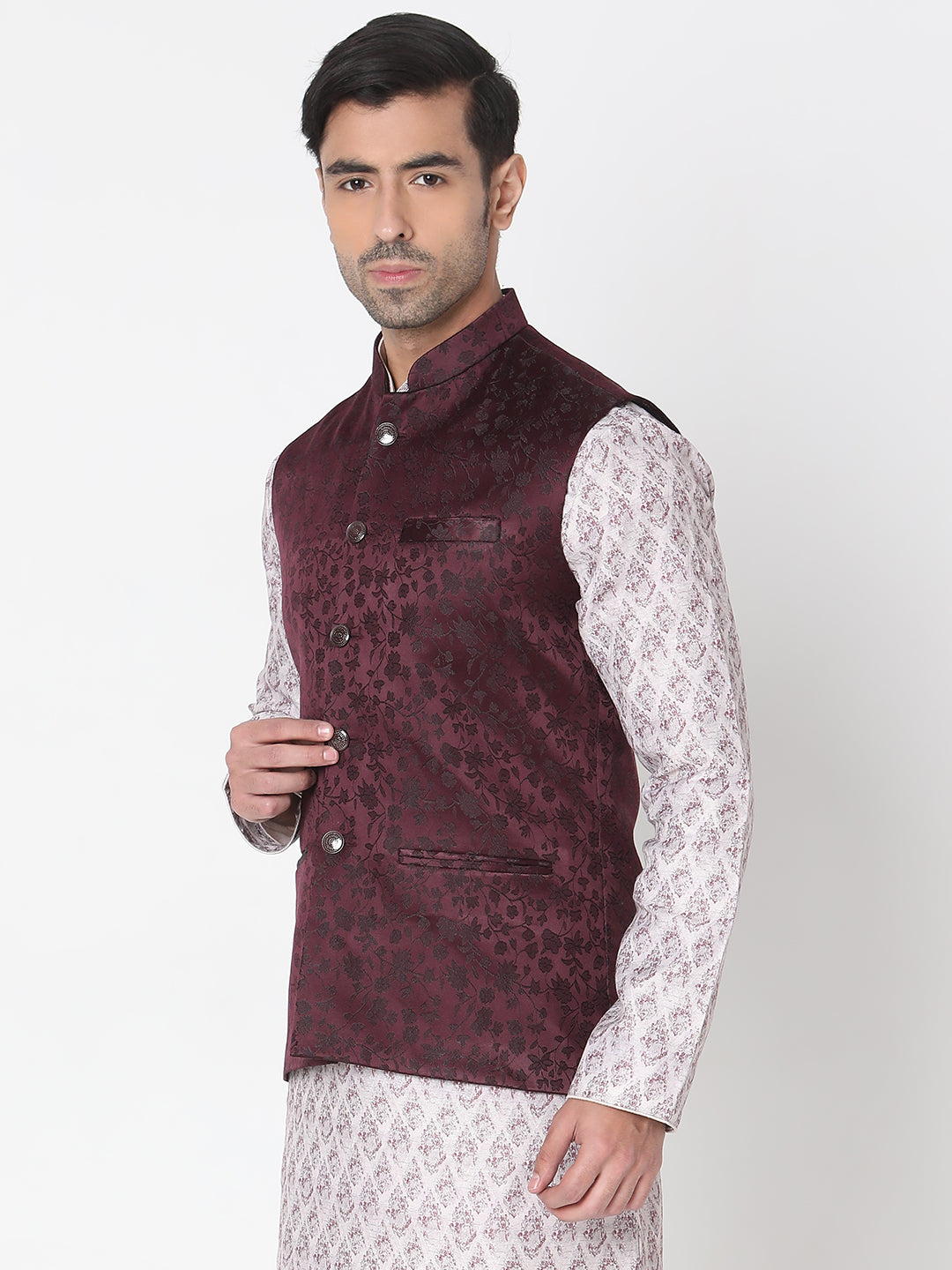 Regular Fit Solid Ethnic Jackets