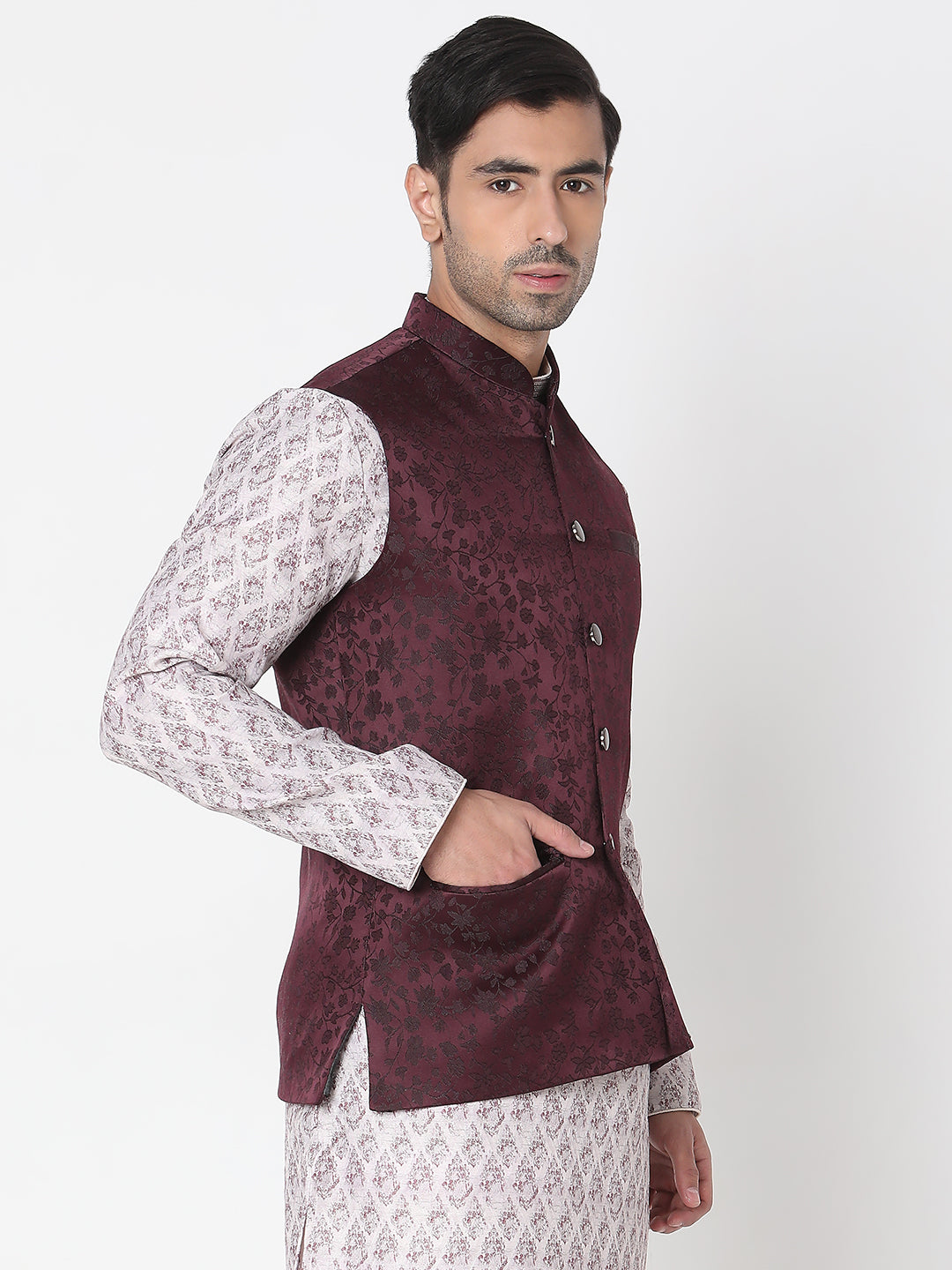Regular Fit Solid Ethnic Jackets