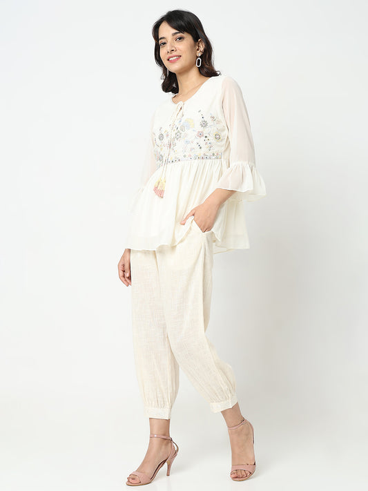 Nylangan Regular Fit Solid Mid Rise Ethnic Pants