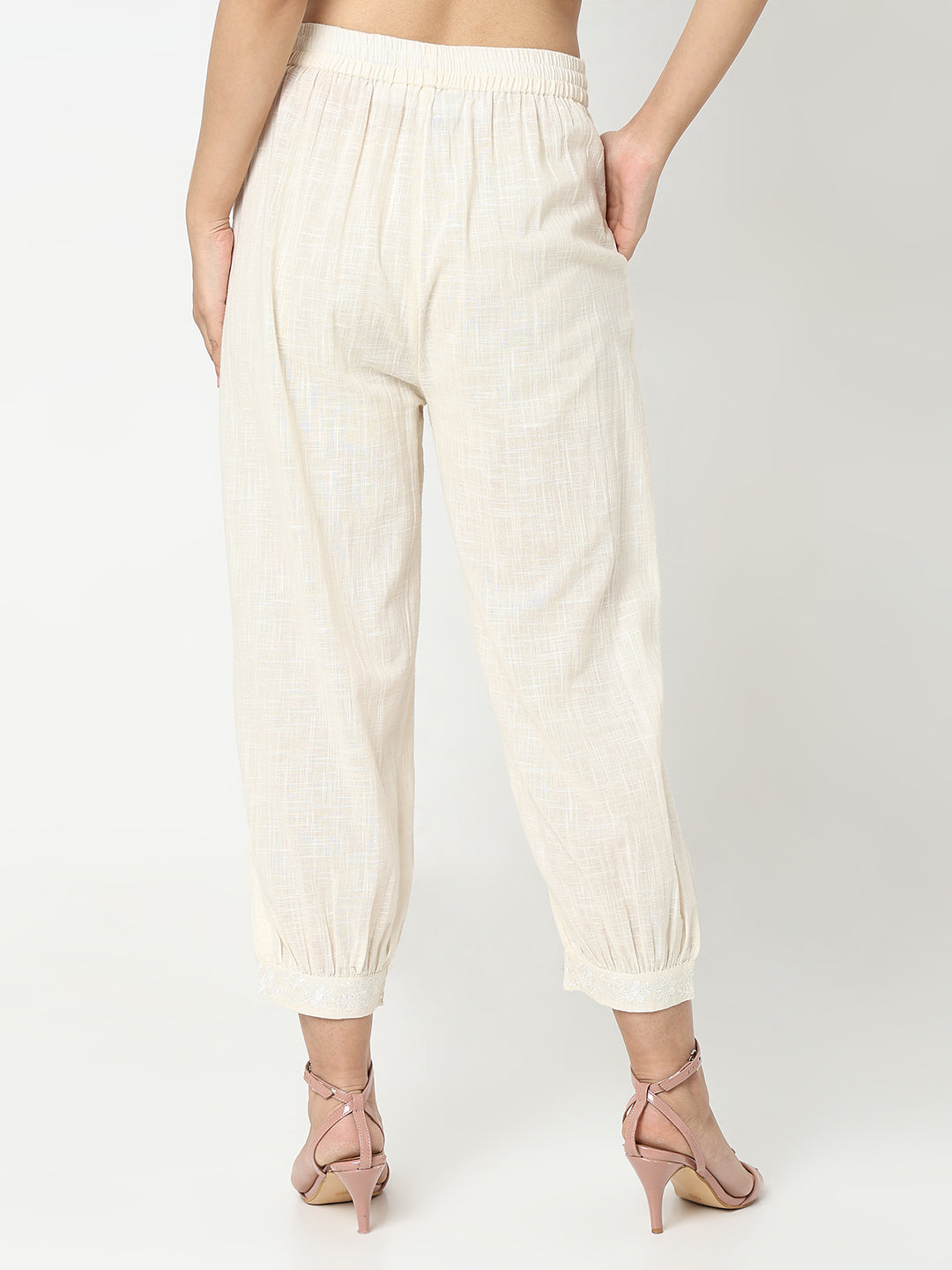 Nylangan Regular Fit Solid Mid Rise Ethnic Pants