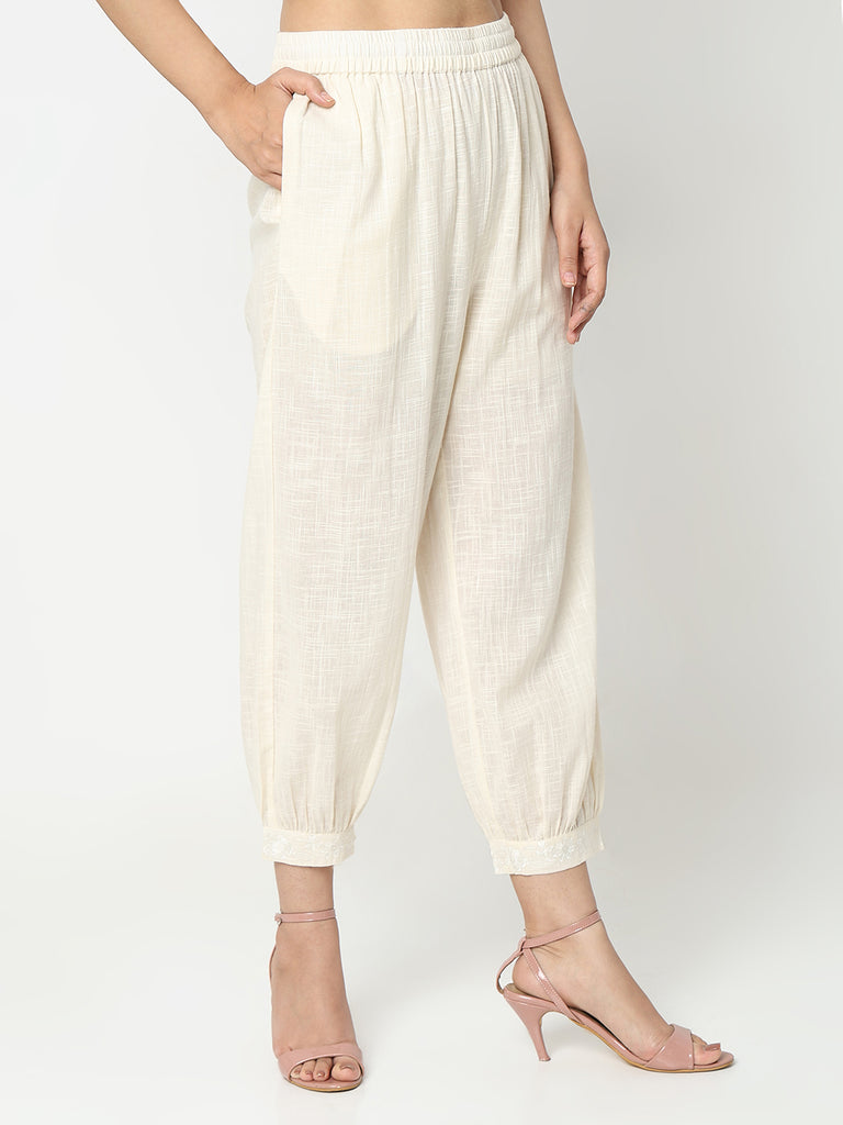 Nylangan Regular Fit Solid Mid Rise Ethnic Pants