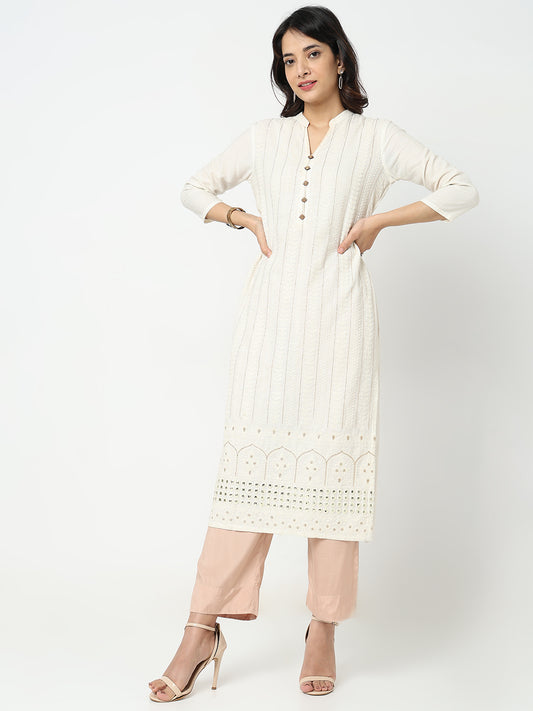 Nylangan Regular Fit Solid Mid Rise Ethnic Pants