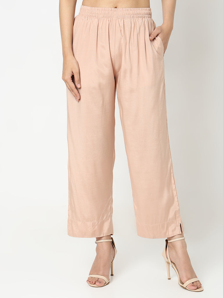 Nylangan Regular Fit Solid Mid Rise Ethnic Pants