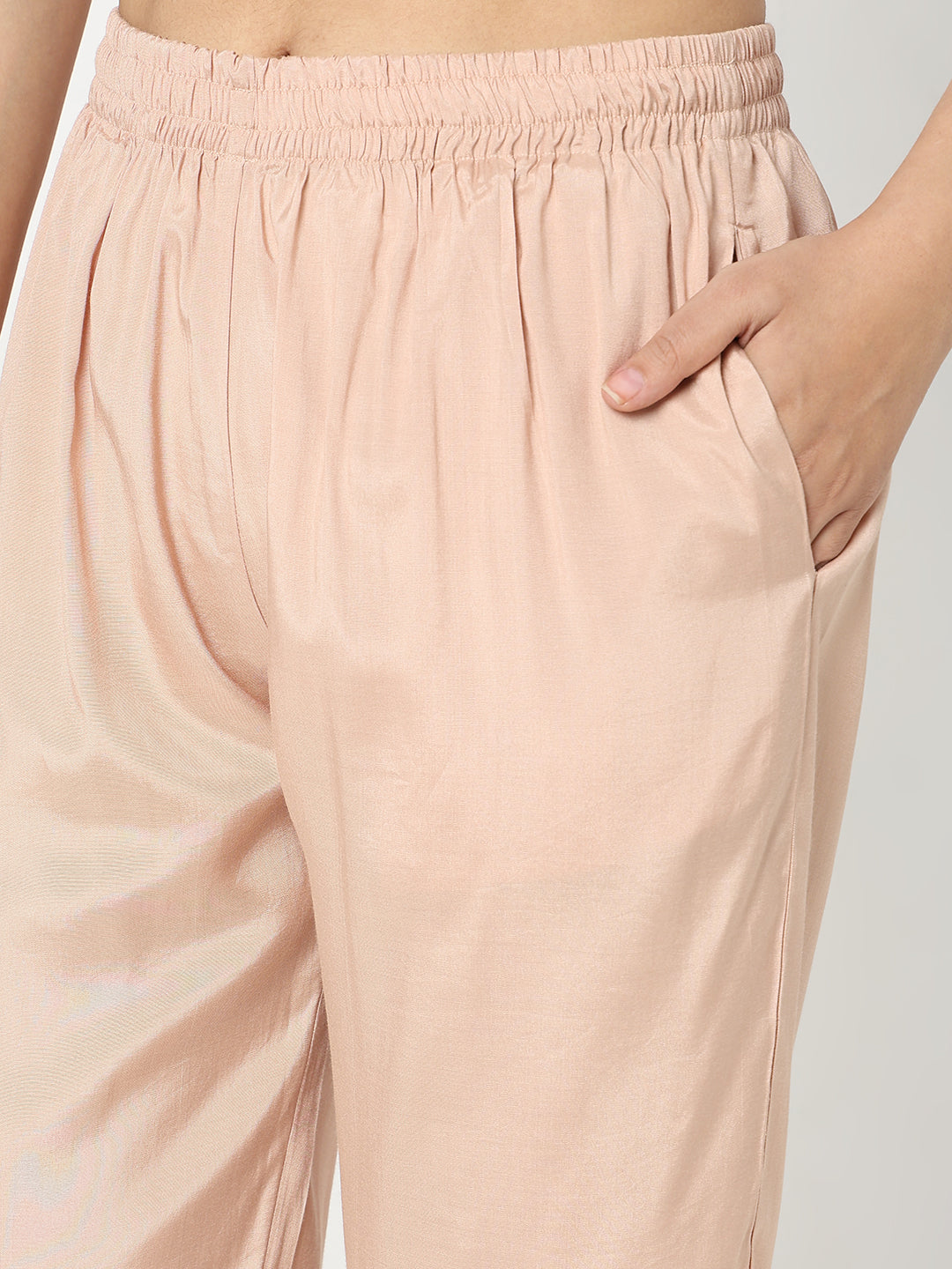 Nylangan Regular Fit Solid Mid Rise Ethnic Pants