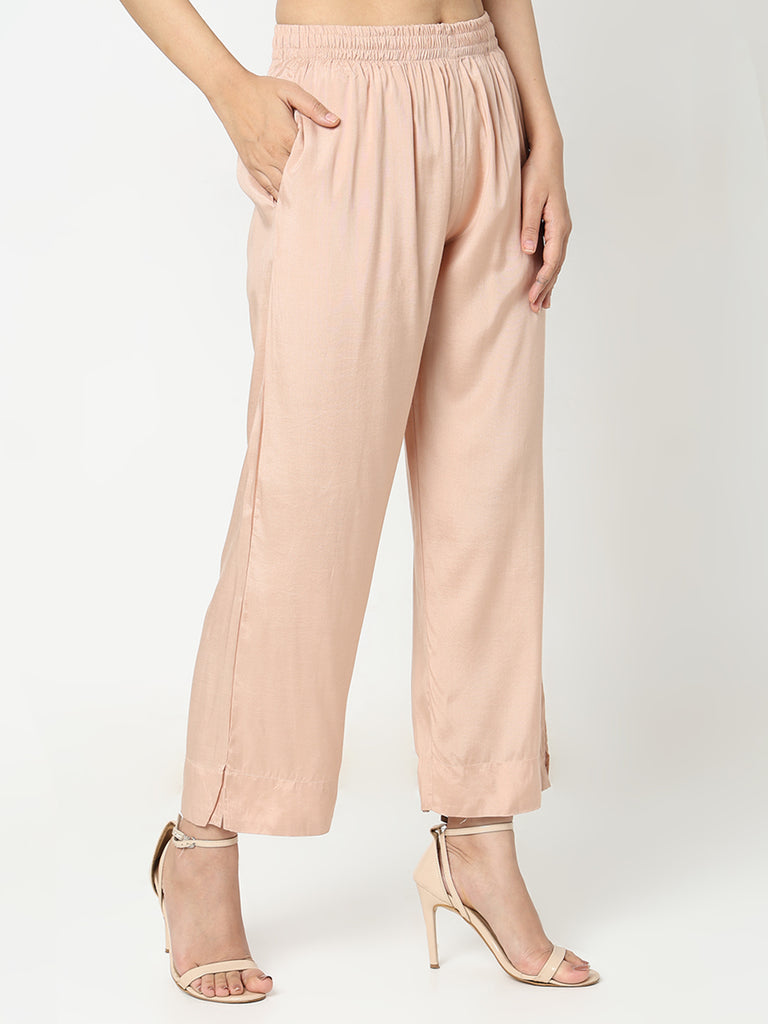 Nylangan Regular Fit Solid Mid Rise Ethnic Pants