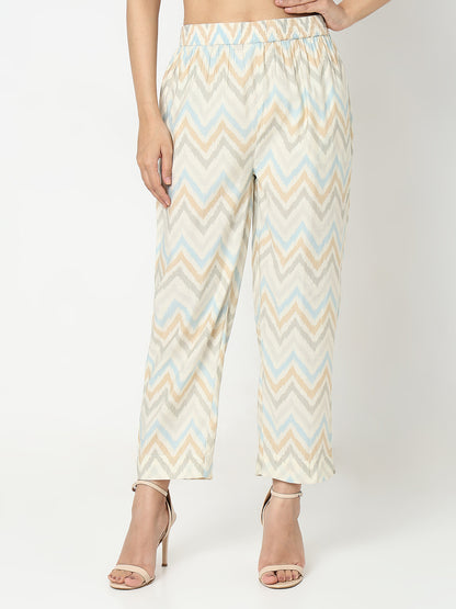 Nylangan Regular Fit Printed Mid Rise Ethnic Pants