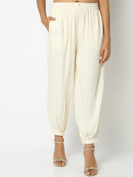 Regular Fit Embroidered Mid Rise Pants