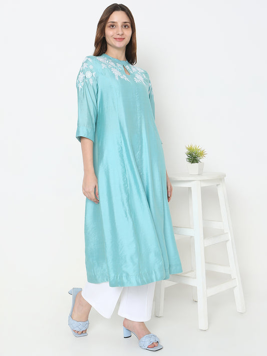 Nylangan Flare Fit Embroidered Kurta