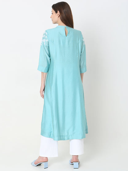 Nylangan Flare Fit Embroidered Kurta