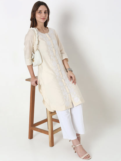 Nylangan Straight Fit Embroidered Kurta