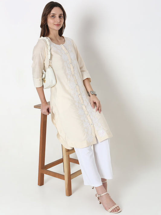 Nylangan Straight Fit Embroidered Kurta