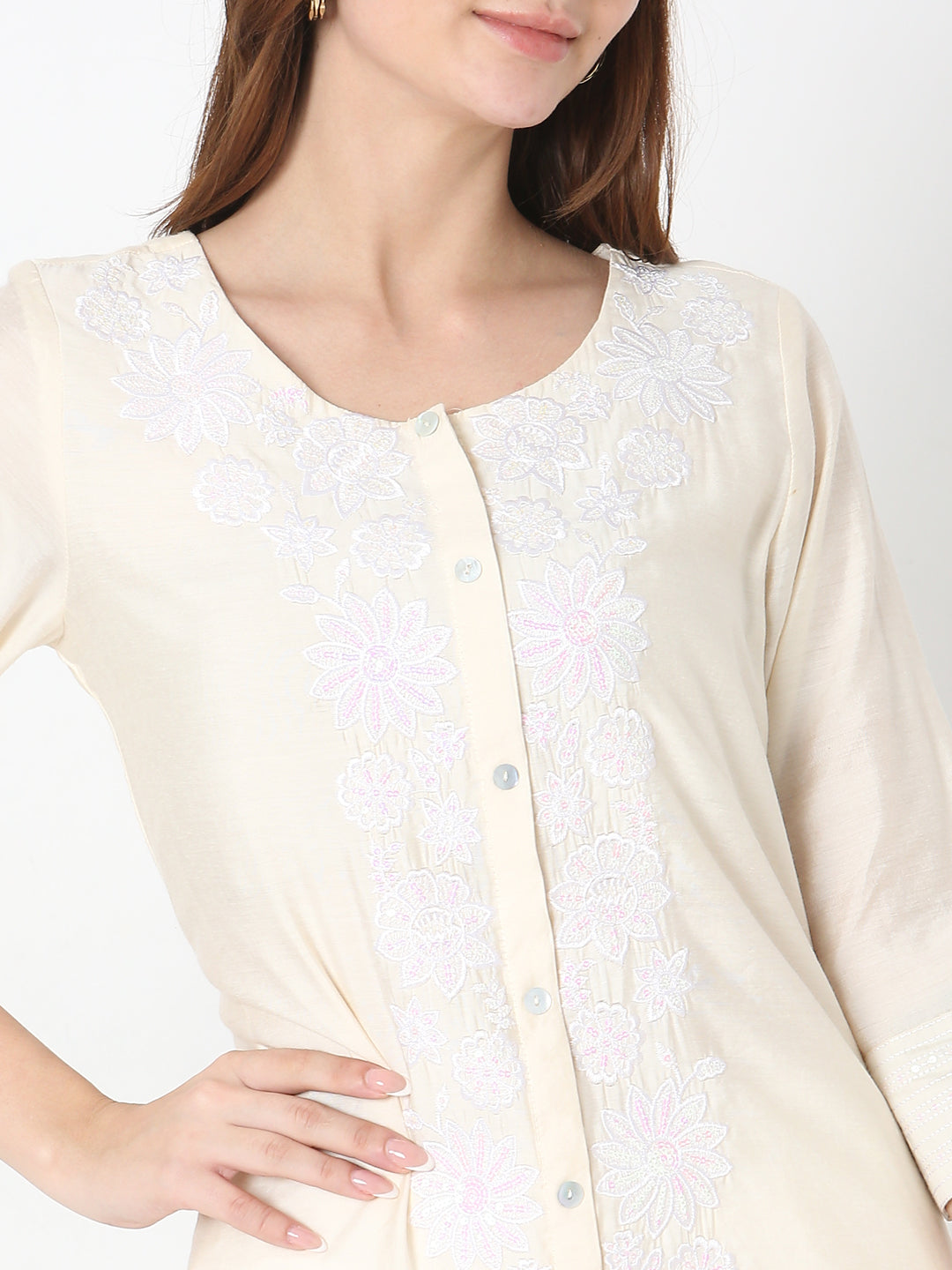 Nylangan Straight Fit Embroidered Kurta