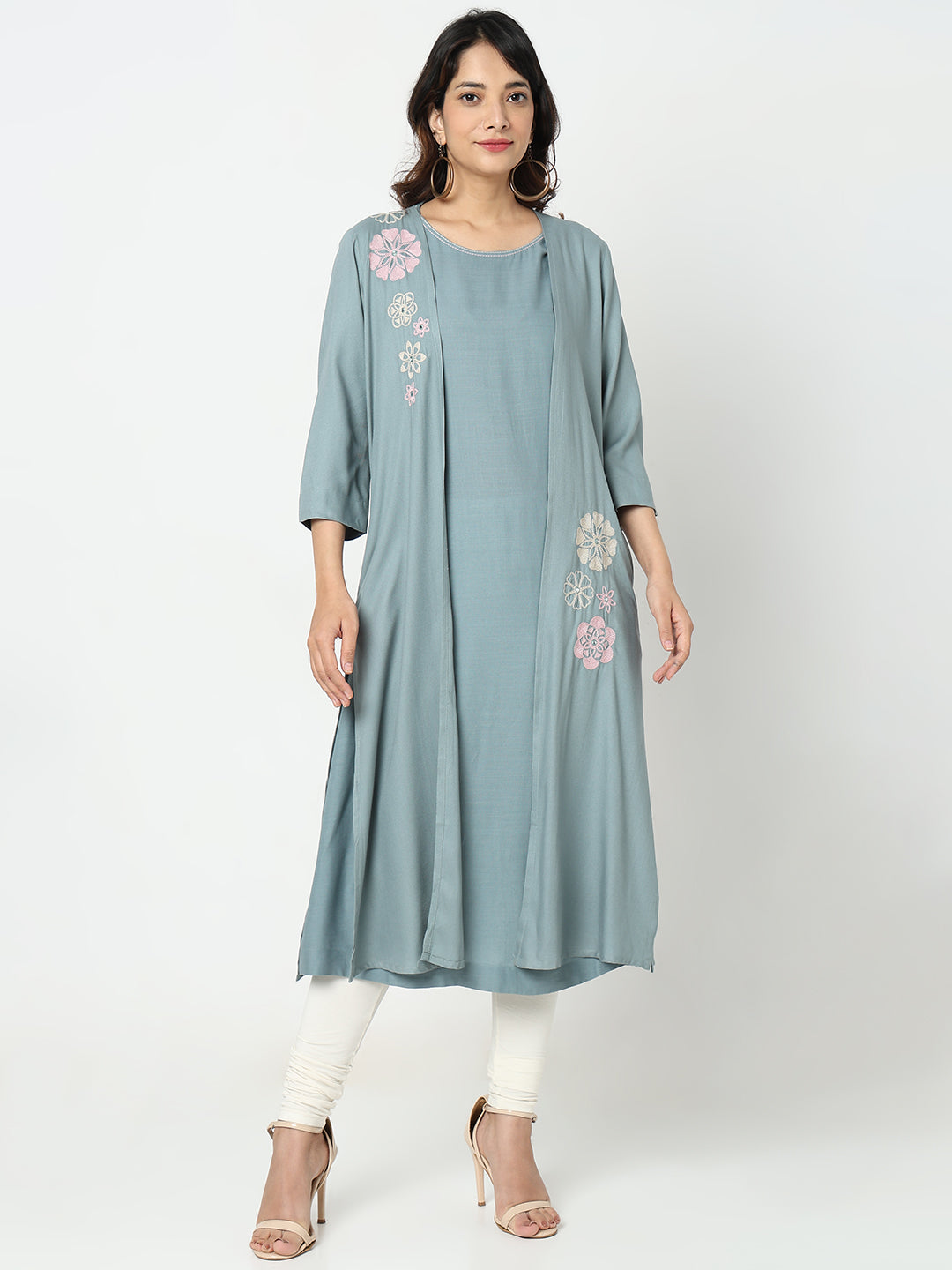 Nylangan Straight Fit Embroidered Kurta