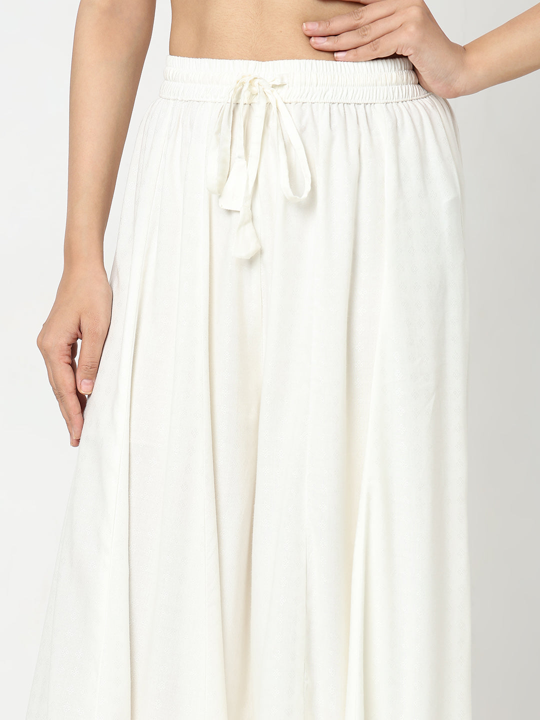 Flare Fit Solid Mid Rise Palazzos