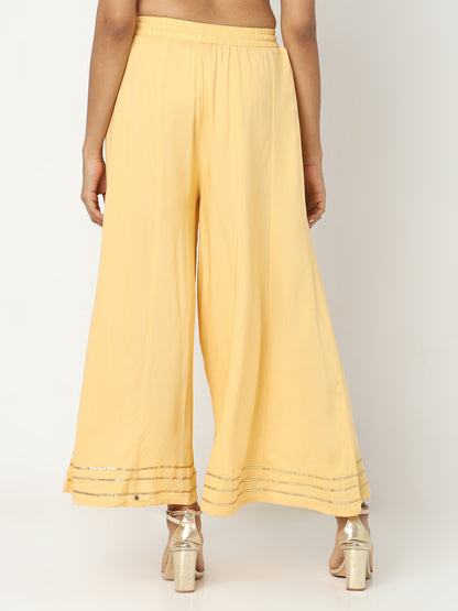 Regular Fit Solid Mid Rise Palazzos