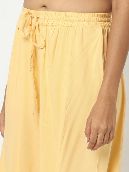 Regular Fit Solid Mid Rise Palazzos