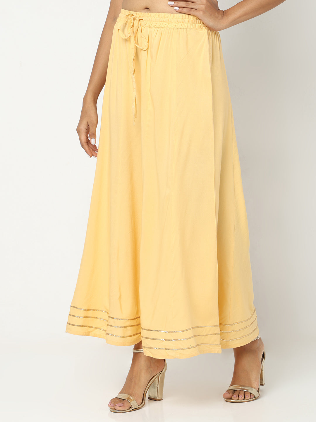 Regular Fit Solid Mid Rise Palazzos