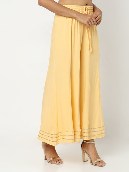 Regular Fit Solid Mid Rise Palazzos