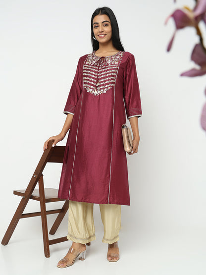 Regular Fit Solid Mid Rise Palazzos
