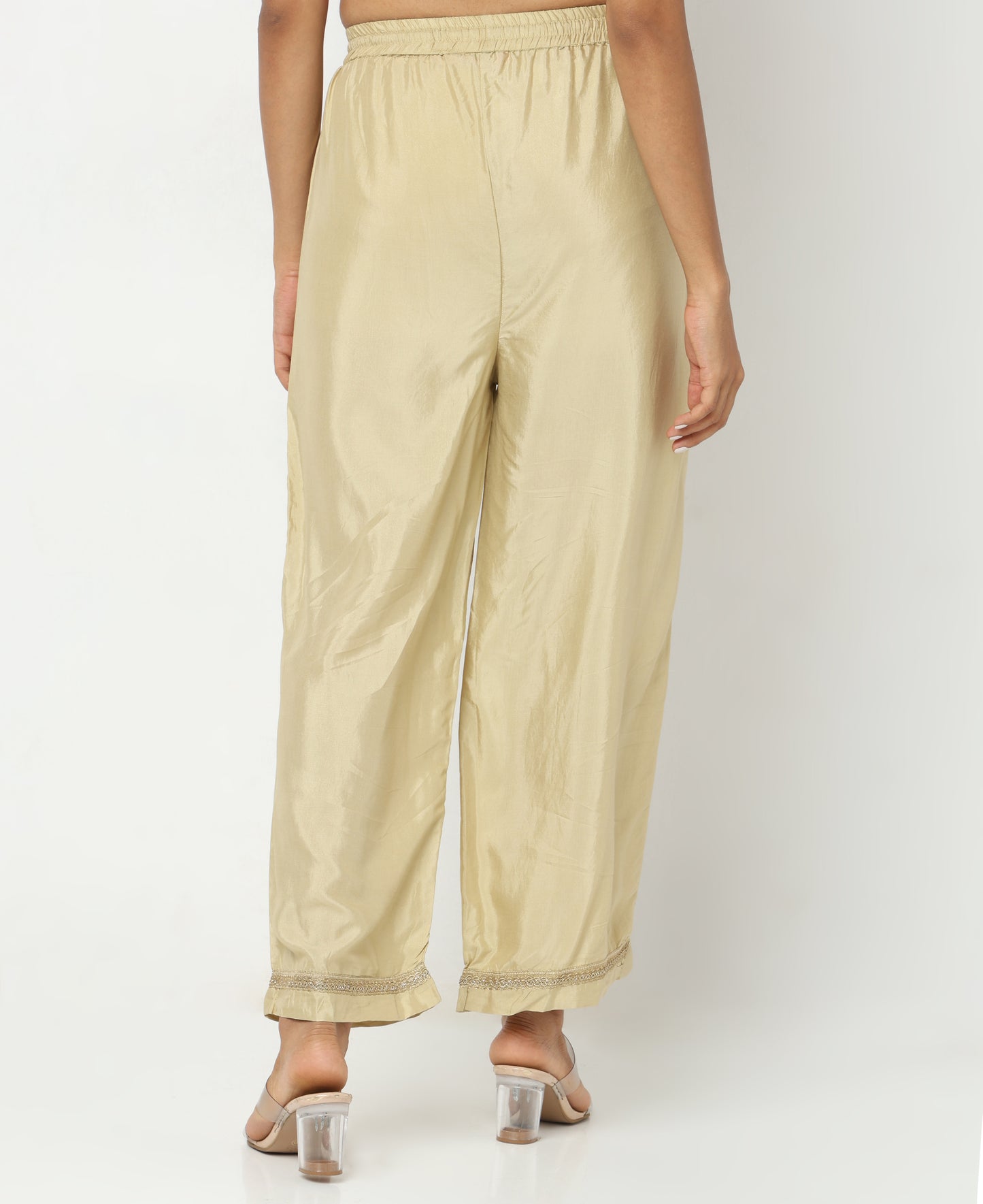 Regular Fit Solid Mid Rise Palazzos