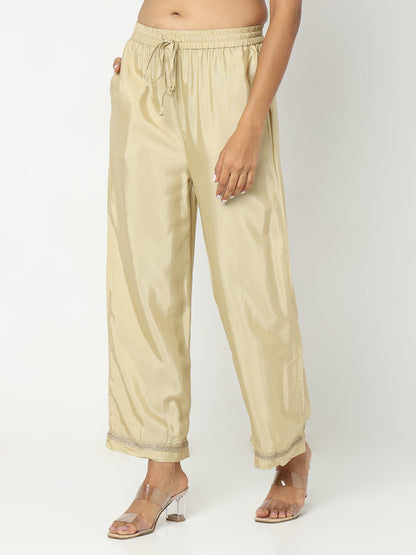 Regular Fit Solid Mid Rise Palazzos